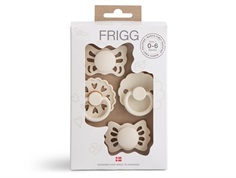 FRIGG cream baby's first pacifier Floral heart (4-pack)