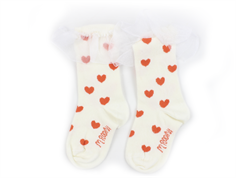 Mini Rodini white heart frill socks (2-pack)