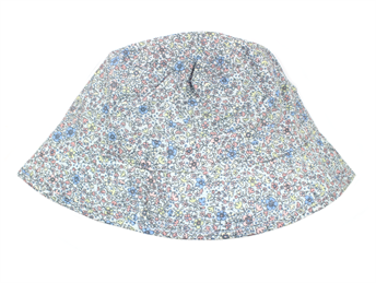 Wheat sun hat baby blue with flowers