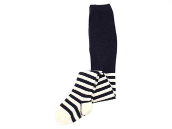 Mads Nørgaard tights striped wool navy tights