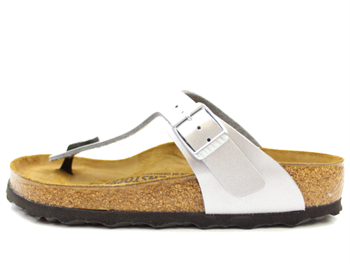skovl enke Synslinie Buy Birkenstock Gizeh sandal with silver buckle (medium-wide 35-39) at  MilkyWalk