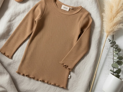 Wheat t-shirt rib lace caramel