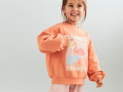 Wheat Eliza sweatshirt sunkissed orange with flamingo print