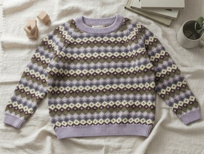 Wheat multi lavender pullover Mimi cotton