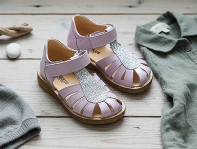 Angulus lila/mint sandal glitter patent