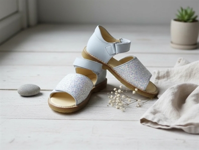 Angulus ice blue sandal glitter