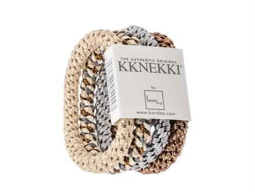 Kknekki hair elastics brown/blue glitter mix (4-pack)
