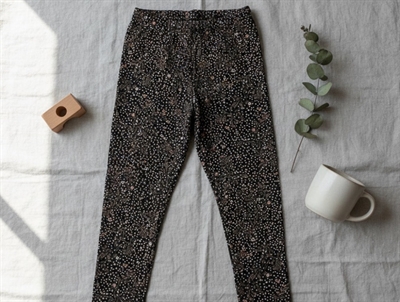 Wheat black coal small flowers legging Jules