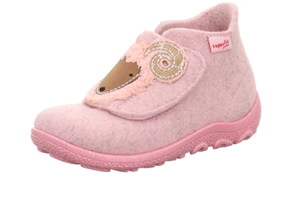 Superfit Happy slippers in pink wool felt with ram