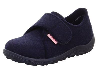 Superfit HAPPY OCTI slippers dark blue wool felt with velcro
