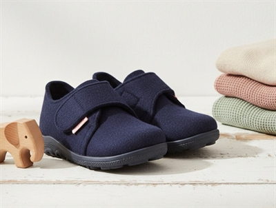 Superfit HAPPY OCTI slippers dark blue wool felt with velcro