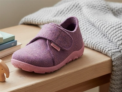 Superfit HAPPY OCTI slippers purple wool felt with velcro