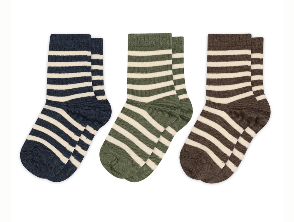 MP Elis socks 3-pack with stripes in wool