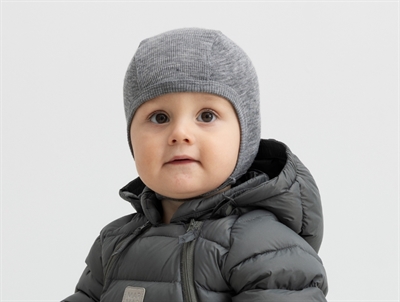 MarMar Hoody helmet grey melange in wool rib