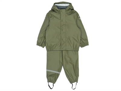 Mikk-line dusty olive rainwear with suspenders