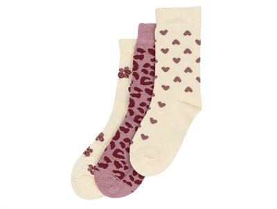 MiniPop socks hearts, leopard and flowers bamboo (3-pack)