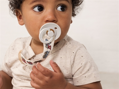 MarMar pacifier chain with train embroidery