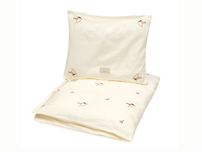 Cam Cam Copenhagen baby bedding with vintage toys embroidery