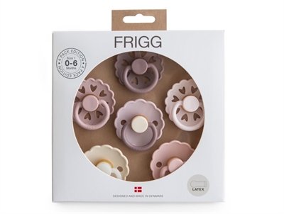 FRIGG violet dream/cream pacifier Daisy latex (4-pack)