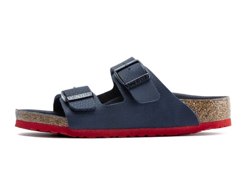 Birkenstock Arizona sandal desert soil blue/red
