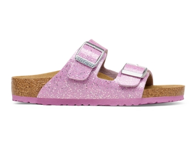 Birkenstock Arizona Kids sandal electric metallic copper hearts with adjustable buckles