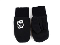 Mini Rodini black overlapping mittens fleece