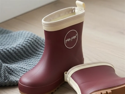 Pom Pom winter rubber boot boot bordeaux