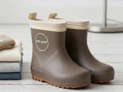 Pom Pom winter rubber boot boot brown