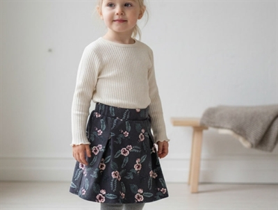 Wheat skirt Malika blue ink flowers