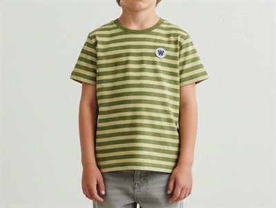 Wood Wood khaki/pesto striped t-shirt Ola