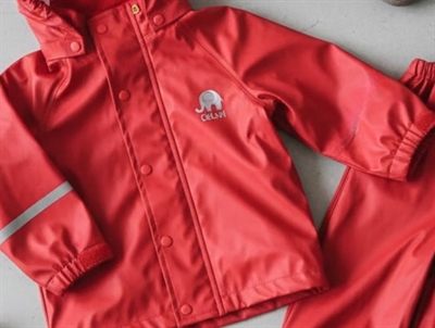 CeLaVi rainwear pants and jacket red