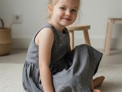 Wheat autumn sky flowers dress Thelma