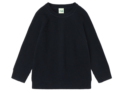 FUB raglan sweater dark navy in merino wool
