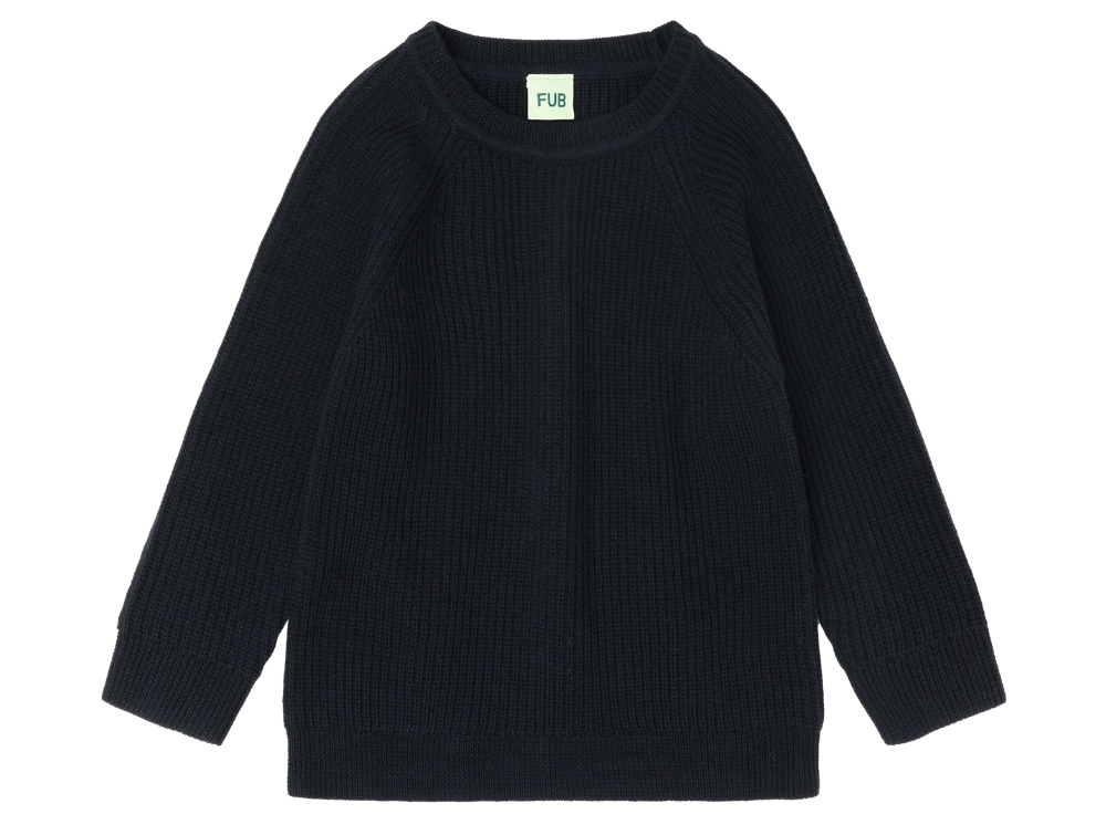 FUB raglan sweater dark navy in merino wool