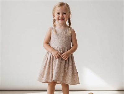 Wheat dress Sara misty rose flower