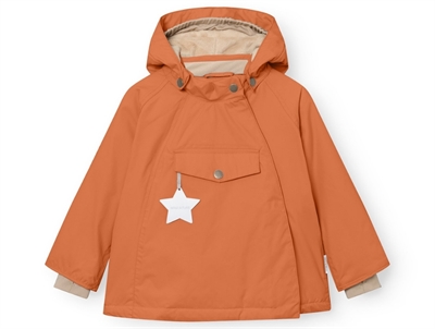 Mini A Ture Wang winter jacket leather brown with fleece lining