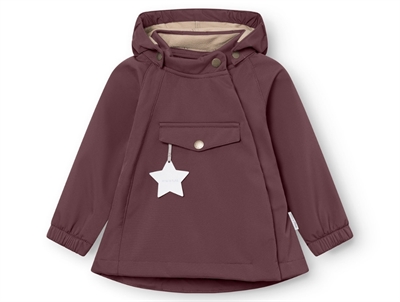 Mini A Ture Wai softshell transitional jacket huckleberry plum with fleece lining