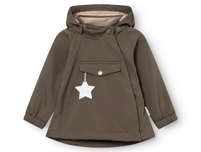 Mini A Ture Wai softshell transitional jacket tarmac green with fleece lining