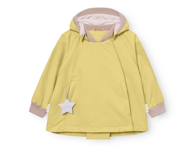 Mini A Ture Wai softshell transitional jacket angora cream with pointed hood