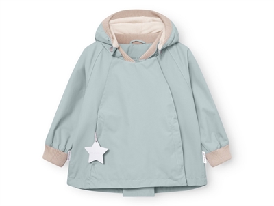 Mini A Ture Wai softshell transitional jacket angora cream with pointed hood