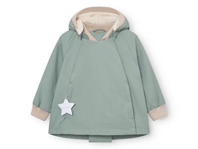 Mini A Ture Wai softshell transitional jacket angora cream with pointed hood