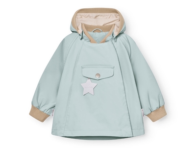 Mini A Ture Wai softshell transitional jacket angora cream with pointed hood