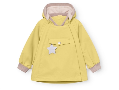 Mini A Ture Wai softshell transitional jacket angora cream with pointed hood