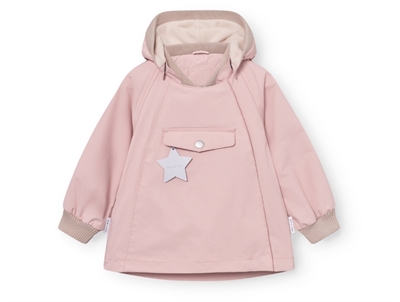 Mini A Ture Wai softshell transitional jacket angora cream with pointed hood