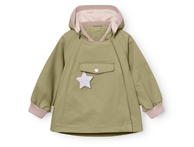 Mini A Ture Wai softshell transitional jacket angora cream with pointed hood