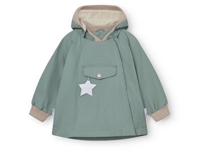 Mini A Ture Wai softshell transitional jacket angora cream with pointed hood