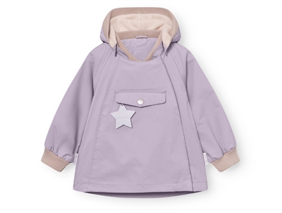 Mini A Ture Wai softshell transitional jacket angora cream with pointed hood