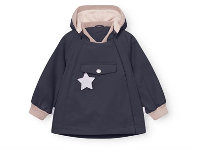 Mini A Ture Wai softshell transitional jacket angora cream with pointed hood