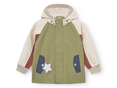 Mini A Ture Wai softshell transitional jacket angora cream with pointed hood