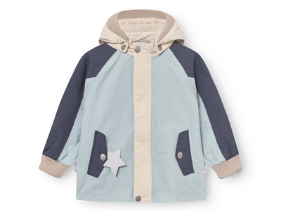 Mini A Ture Wai softshell transitional jacket angora cream with pointed hood